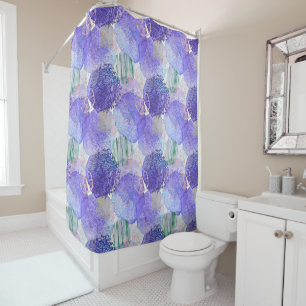Rideaux De Douche Art abstrait moderne bleu et violet