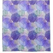 Rideaux De Douche Art abstrait moderne bleu et violet (Devant)