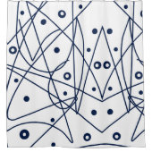 Rideaux De Douche Art Abstrait Noir Blanc Lignes Cercles Minimalisme (Devant)