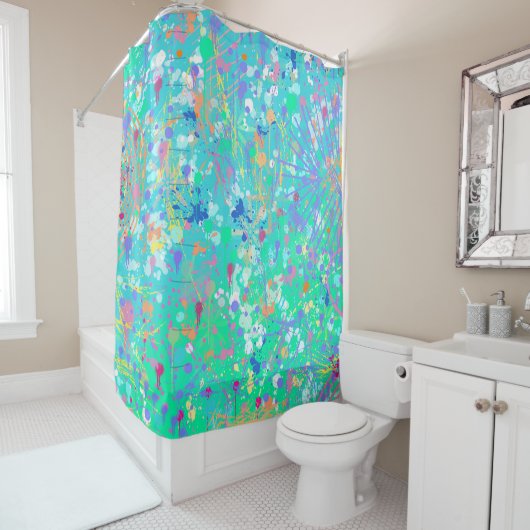 Rideaux De Douche Art abstrait : Petites créatures marines (En situation)