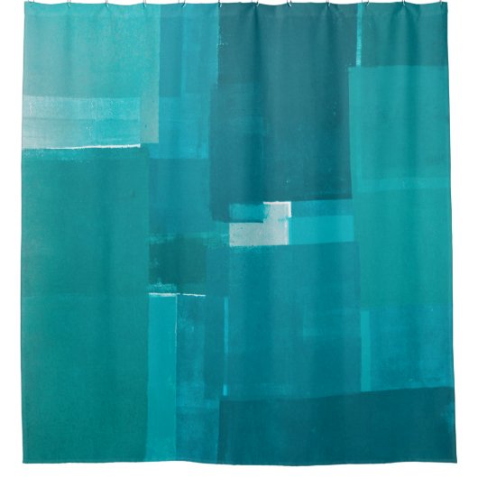 Rideaux De Douche Art abstrait turquoise de "Windows" (Devant)