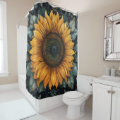 Rideaux De Douche Art botanique complexe du tournesol (En situation)