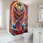 Rideaux De Douche Art citrouille (En situation)