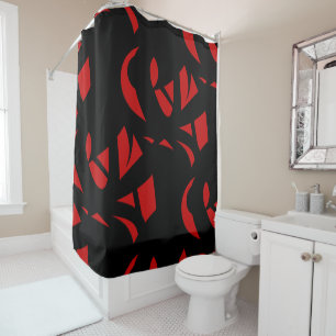 Rideaux De Douche Art contemporain rouge / noir
