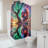 Rideaux De Douche Art crâne (En situation)