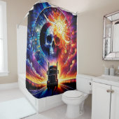 Rideaux De Douche Art crâne (En situation)