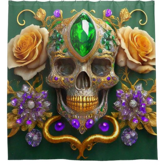 Rideaux De Douche Art crâne (Devant)