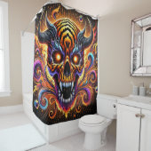 Rideaux De Douche Art crâne effrayant (En situation)
