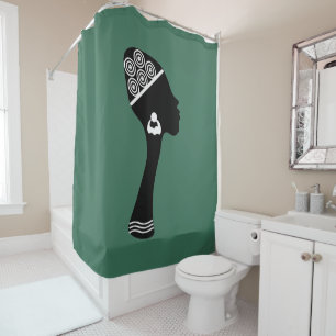 Rideaux De Douche Art de femme africaine abstrait moderne contempora