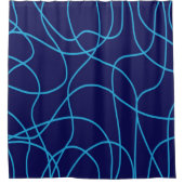 Rideaux De Douche Art de ligne dans les bleus contrastés (Devant)