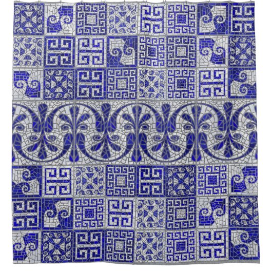 Rideaux De Douche Art de mosaïque grecque brisée (Devant)