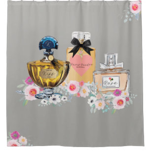 Rideaux De Douche Art de parfum, floral et gris