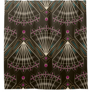 Rideaux De Douche Art déco antique, motif géométrique