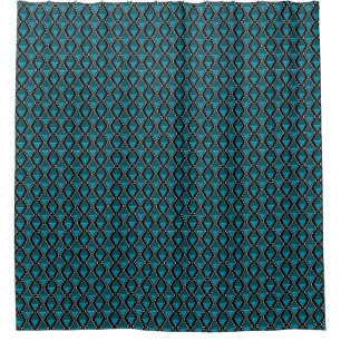 Rideaux De Douche art déco de motif bleu noir