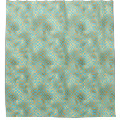Rideaux De Douche Art Déco Diamond Motif, Or & Turquoise (Devant)