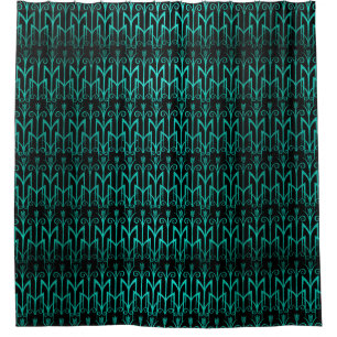 Rideaux De Douche Art déco égyptien vert turquoise de couleur