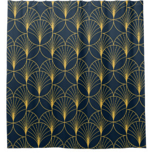 Rideaux De Douche Art Déco Elégance : Motifs Ventilateurs