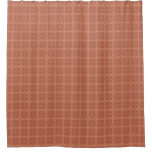 Rideaux De Douche Art déco en terre cuite marron géométrique