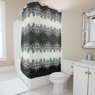 Rideaux De Douche Art Déco Glamour Vintage Mode Noir Blanc