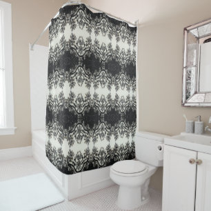 Rideaux De Douche Art Déco Glamour Vintage Mode Noir Blanc Fl