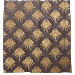 Rideaux De Douche Art Déco Golden : Minimaliste sans couture