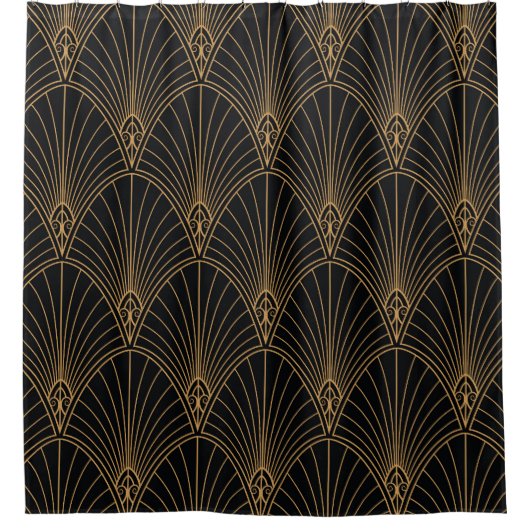Rideaux De Douche Art déco : motif géométrique classique. (Devant)