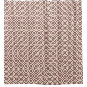 Rideaux De Douche art déco motif géométrique marron beige
