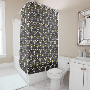 Rideaux De Douche Art Déco noir blanc et or