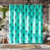 Rideaux De Douche Art déco noir et turquoise motif sans faille