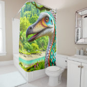 Rideaux De Douche Art Dinosaur (En situation)