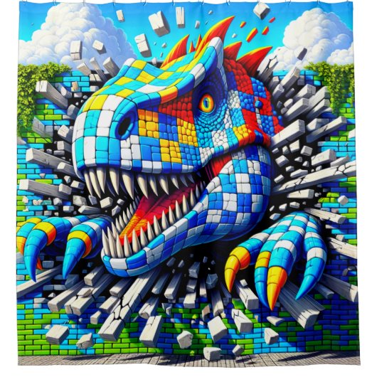 Rideaux De Douche Art Dinosaur (Devant)