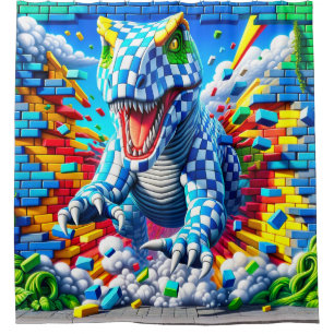 Rideaux De Douche Art Dinosaur