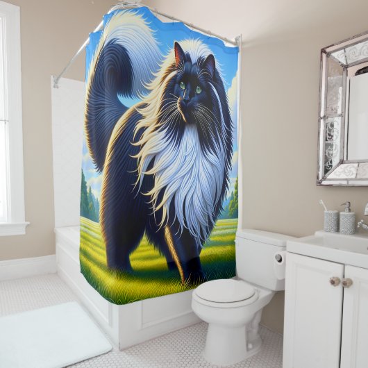 Rideaux De Douche Art du chat (En situation)