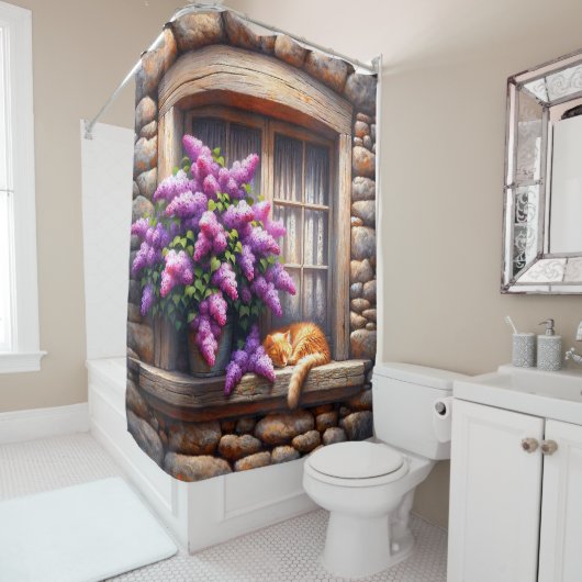 Rideaux De Douche Art du chat (En situation)