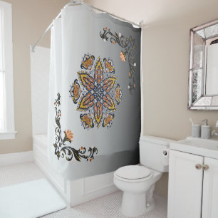 Rideaux De Douche Art du mandala de la floraison céleste