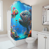 Rideaux De Douche Art du poisson (En situation)