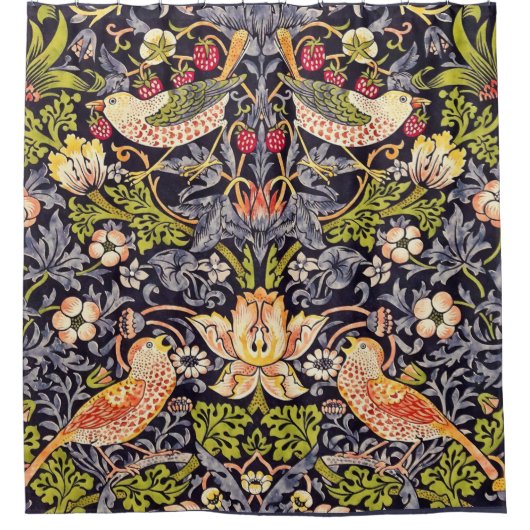 Rideaux De Douche Art floral Nouveau de voleur de fraise de William (Devant)