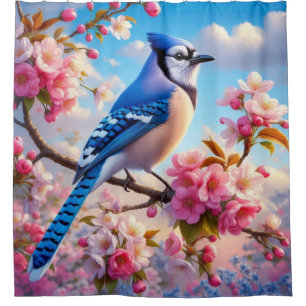 Rideaux De Douche art floral/printanier Geai bleu