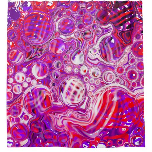 Rideaux De Douche Art fluide en marbre rouge et violet (Devant)