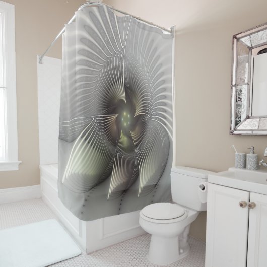 Rideaux De Douche Art fractal forme abstraite 3D moderne (En situation)