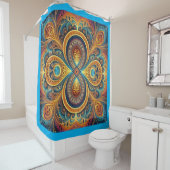 Rideaux De Douche Art fractal vibrant (En situation)