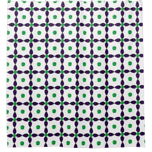 Rideaux De Douche Art Gemstone, vert et violet (Devant)