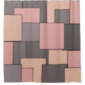 Rideaux De Douche art géométrique Abstrait rose violet gris (Devant)