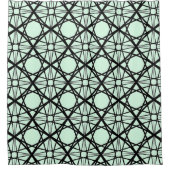 Rideaux De Douche Art géométrique noir et vert de la menthe  (Devant)