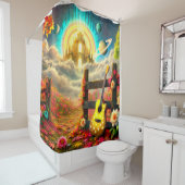 Rideaux De Douche Art guitare (En situation)