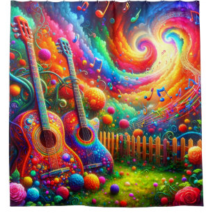 Rideaux De Douche Art guitare