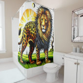 Rideaux De Douche Art Lion (En situation)