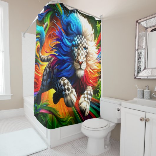 Rideaux De Douche Art Lion (En situation)