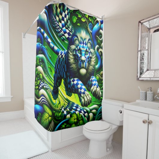 Rideaux De Douche Art Lion (En situation)