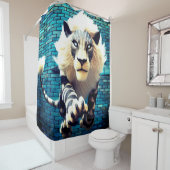 Rideaux De Douche Art Lion (En situation)
